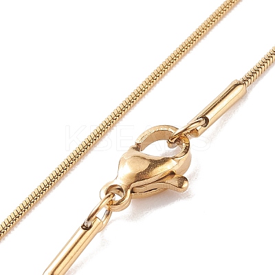 304 Stainless Steel Square Snake Chains Necklaces NJEW-P170-02G-10-1