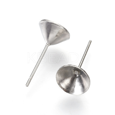 Non-Tarnish 304 Stainless Steel Post Stud Earring Settings STAS-I097-006E-P-1