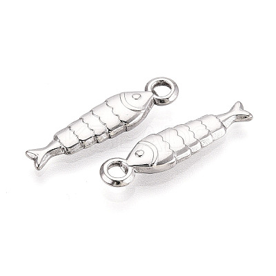 304 Stainless Steel Fish Pendants STAS-T069-08P-1