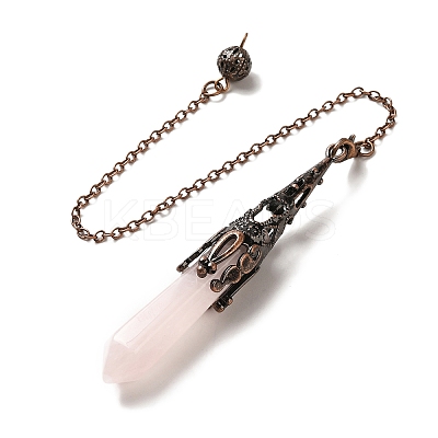 Natural Rose Quartz Dowsing Pendulum Big Pendants G-H285-06R-22-1