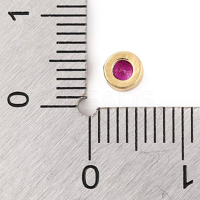 Rack Plating Flat Round Brass Micro Pave Cubic Zirconia Cabochons KK-F874-03G-06-1