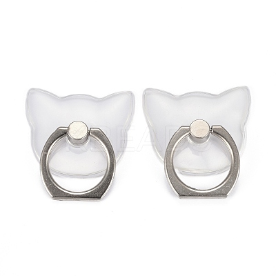 Transparent Plastic Cell Phone Ring Holder AJEW-F048-01P-1