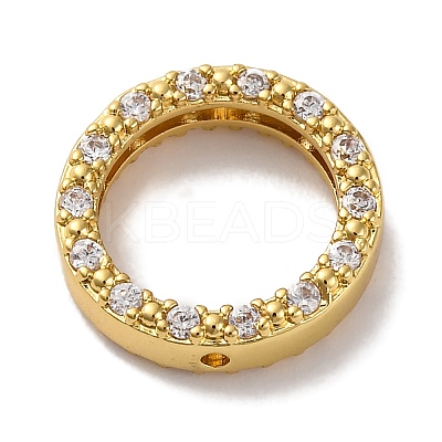 Rack Plating Brass with Cubic Zirconia Bead Frame KK-S406-09C-G-1
