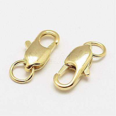 Brass Lobster Claw Clasps KK-P058-02G-NR-1