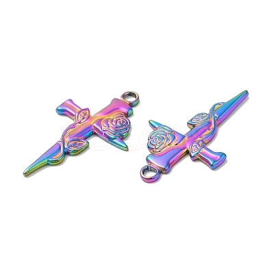 Ion Plating(IP) 304 Stainless Steel Pendants STAS-L020-028RC-1