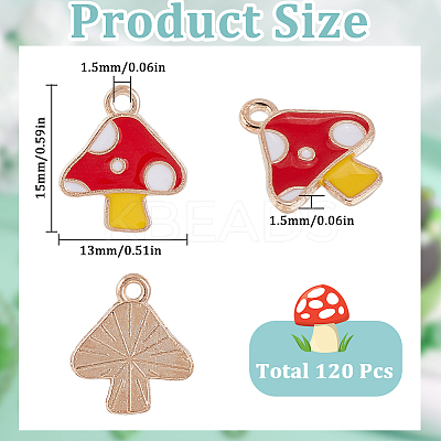 120Pcs Autumn Theme Alloy Enamel Charms ENAM-SC0005-86-1