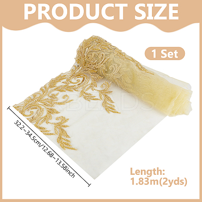 2 Yards Polyester Embroidery Flower Lace Trim DIY-WH0661-27D-1