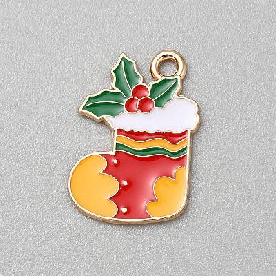 Christmas Alloy Enamel Pendants FIND-CJC0012-140B-1