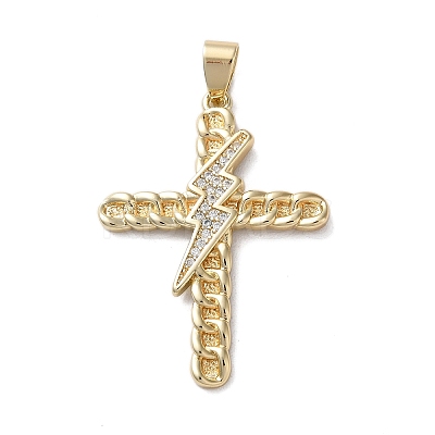 Brass Micro Pave Clear Cubic Zirconia Pendants KK-A212-06H-G-1