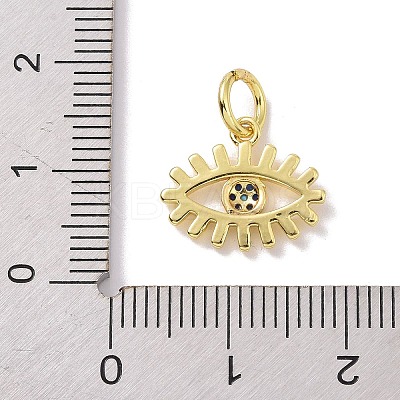 Real 18K Gold Plated Brass Micro Pave Cubic Zirconia Pendants KK-L209-039G-04-1