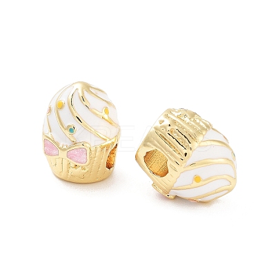 Cake Rack Plating Brass Enamel Beads KK-G512-02G-1