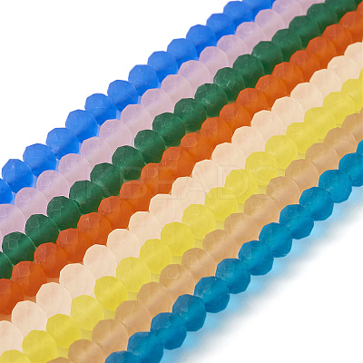8 Strands 8 Colors Transparent Glass Beads Strands GLAA-TA0002-20-1