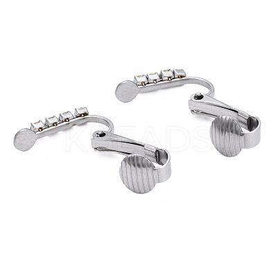 304 Stainless Steel Clip-on Earring Converters Findings STAS-N092-142-1