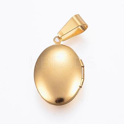 Ion Plating(IP) 304 Stainless Steel Locket Pendants STAS-H389-28G-1