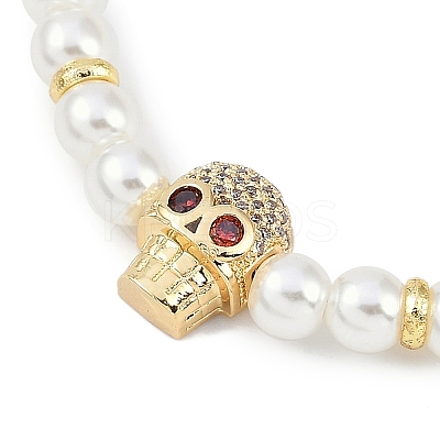 Rack Plating Brass Micro Pave Cubic Zirconia Charm Bracelets BJEW-P341-11G-01-1