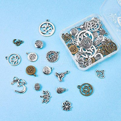 Tibetan Style Alloy Yoga Theme Pendants TIBE-SC0002-01-1