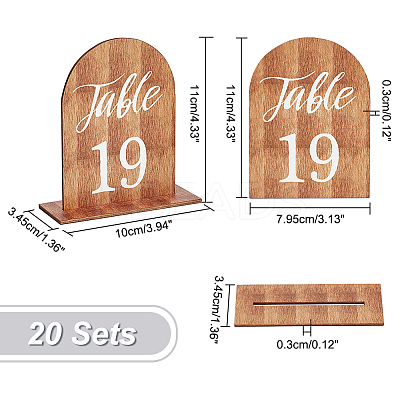 Arch Shaped Wooden Vertical Sign Holders ODIS-WH0057-02-1