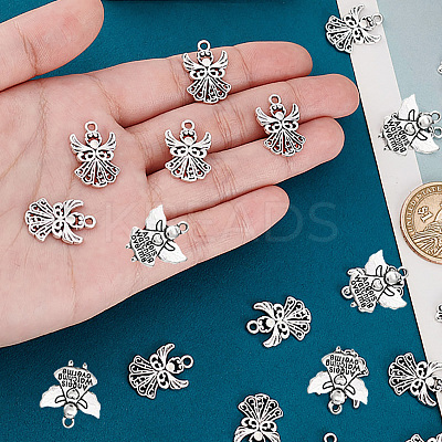 40Pcs 2 Styles Tibetan Style Alloy Pendants TIBEP-FP0001-05-1