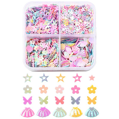 40G 4 Styles Plastic Cabochons RESI-FS0002-13-1