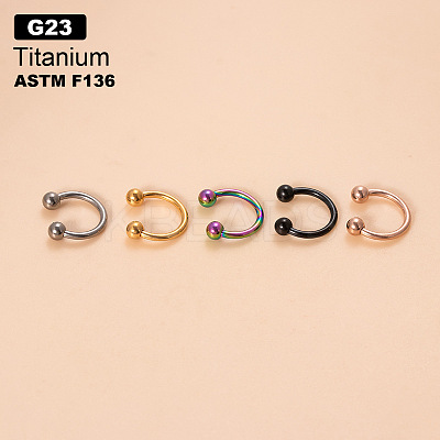 G23 Titanium Circular/Horseshoe Barbell Nose Rings WGFD71D-08-1