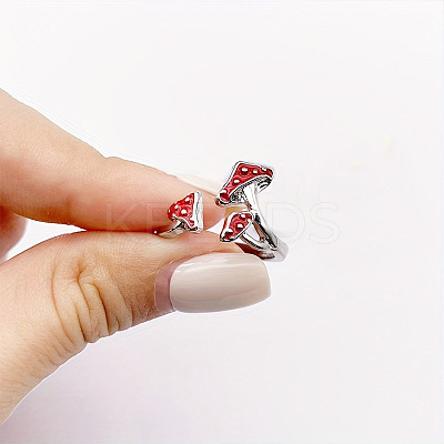 Brass Enamel Cuff Open Rings for Women WG7A357-01-1