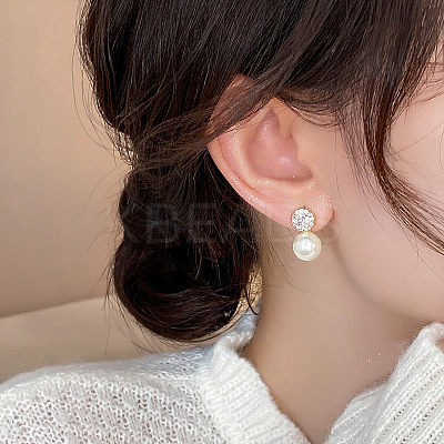 Round Alloy Stud Earrings FS-WGEAF4B-01-1