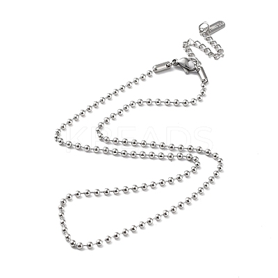 Non-Tarnish 304 Stainless Steel Ball Chain Necklace NJEW-D045-03P-1