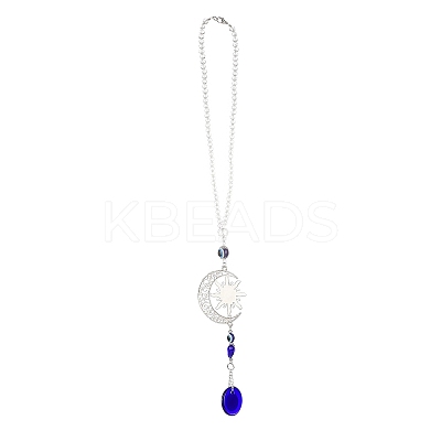 Evil Eye Alloy Lampwork Pendant Decorations LS-HJEW-M005-02D-AS-1
