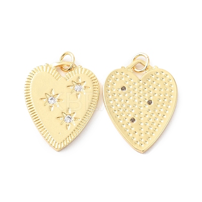 Rack Plating Brass Micro Pave Cubic Zirconia Pendants KK-F852-06G-1