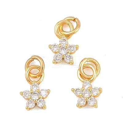 Brass Micro Pave Cubic Zirconia Charms KK-F927-16G-1