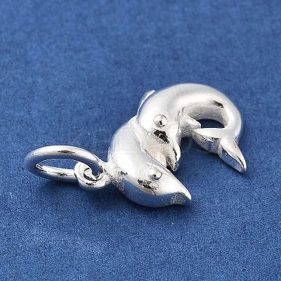 925 Sterling Silver Double Dolphins Charms STER-S009-09S-1