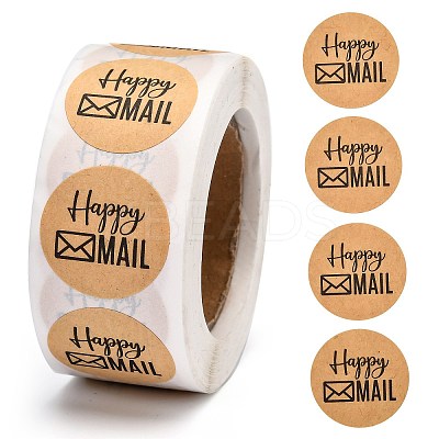 Self-Adhesive Kraft Paper Gift Tag Stickers LS-DIY-G013-A18-1