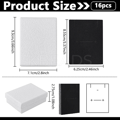 Cardboard Paper Jewelry Storage Boxes with Sponge Inside CON-WH0112-013-1
