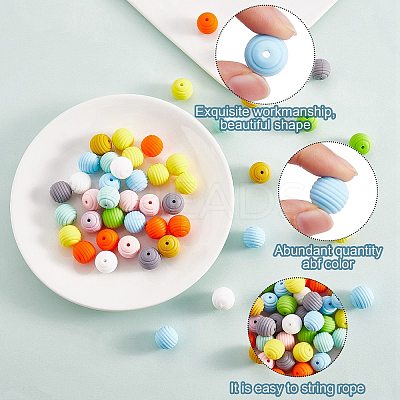 100Pcs Silicone Beads 15mm Honeycomb Silicone Bead Colorful Loose Spacer Beads Silicone Bead kit for DIY Bracelet Necklace Keychain Making Craft JX306A-1