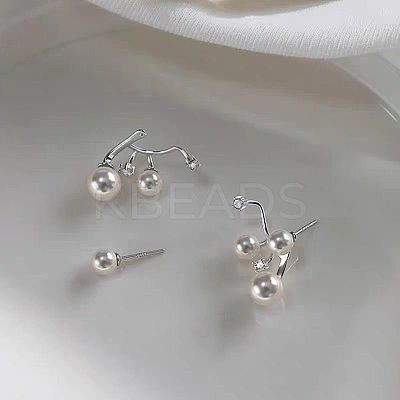 Alloy & Rhinestone & Imitation Pearl Stud Earrings for Women WG8F1A1-01-1