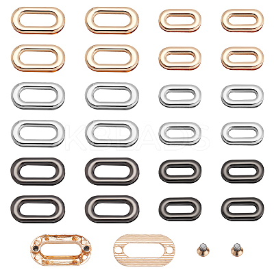24Pcs 6 Style Zinc Alloy Screw-in Grommet Eyelet Findings FIND-WR0009-84-1