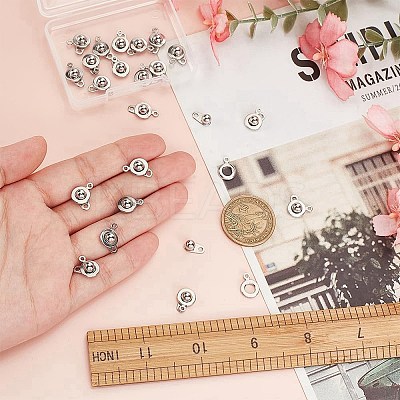 24Pcs 201 Stainless Steel Snap Clasps FIND-FG0003-67-1
