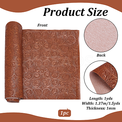 Flower Pattern PVC Leather Fabric DIY-NB0015-59B-1