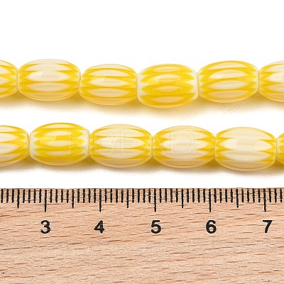 Handmade Millefiori Glass Oval Bead Strands LK-Z001-01B-01-1