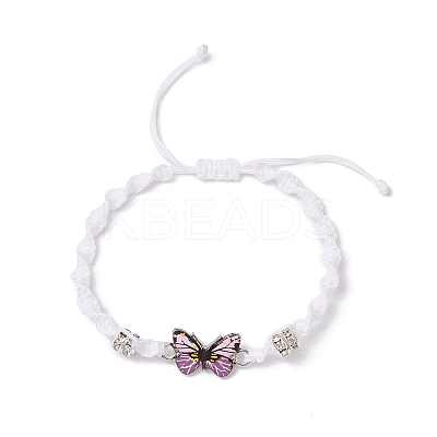 Butterfly Alloy Enamel Link Bracelets BJEW-JB11722-02-1