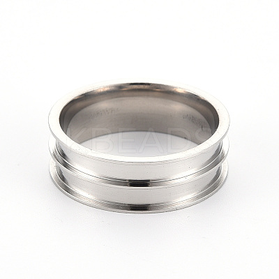 Tarnish Resistant 201 Stainless Steel Ring Core Blank for Inlay Jewelry Making RJEW-ZX002-05-12-1