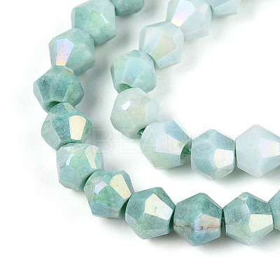 Anti-Tarnish Electroplate Bicone Glass Beads Strands EGLA-T021-6mm-16-07-1