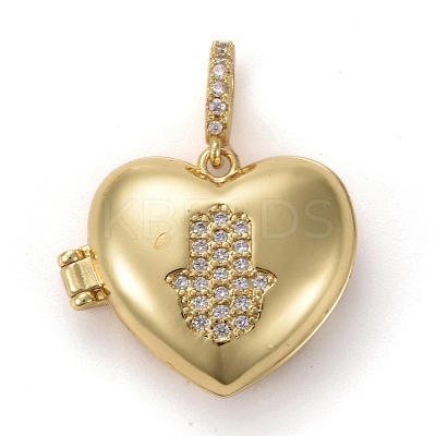 Brass Micro Pave Clear Cubic Zirconia Diffuser Locket Pendants LS-ZIRC-E165-17G-1
