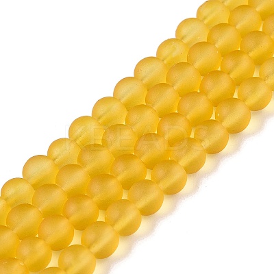 Baking Paint Transparent Glass Bead Strands GLAA-S031-4mm-11-1