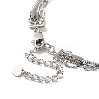 Stainless Steel Chains Three Layers Necklaces NJEW-D054-01A-01P-1