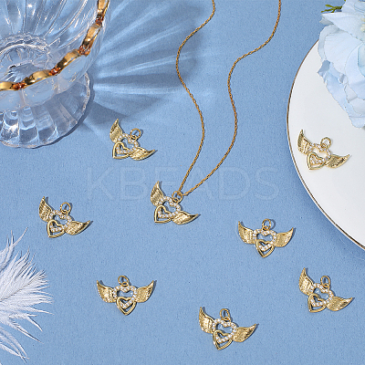 8pcs Brass Micro Pave Cubic Zirconia Pendants KK-BBC0020-22-1