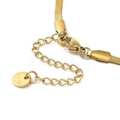 304 Stainless Steel Crystal Rhinestone Flat Snake Chain Bowknot Pendant Necklaces for Women NJEW-K383-03G-1