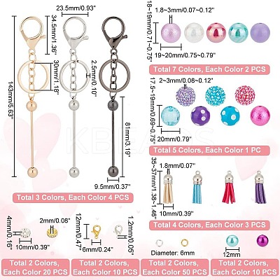 DIY Beadable Keychain Bar Making Kit DIY-PH0017-37-1