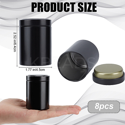 8Pcs Tinplate Tea Sealed Storage Box with Lid CON-CP0001-010-1