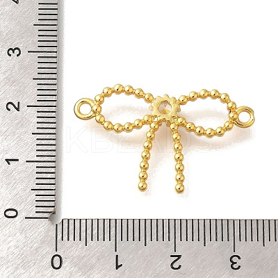 Rack Plating Brass Pave Clear Cubic Zirconia Bowknot Connector Charms LS-KK-I716-29G-1
